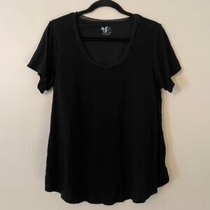 Shebird Black Short Sleeve Shirt Built-In Bra Loungewear Active Women's size 6